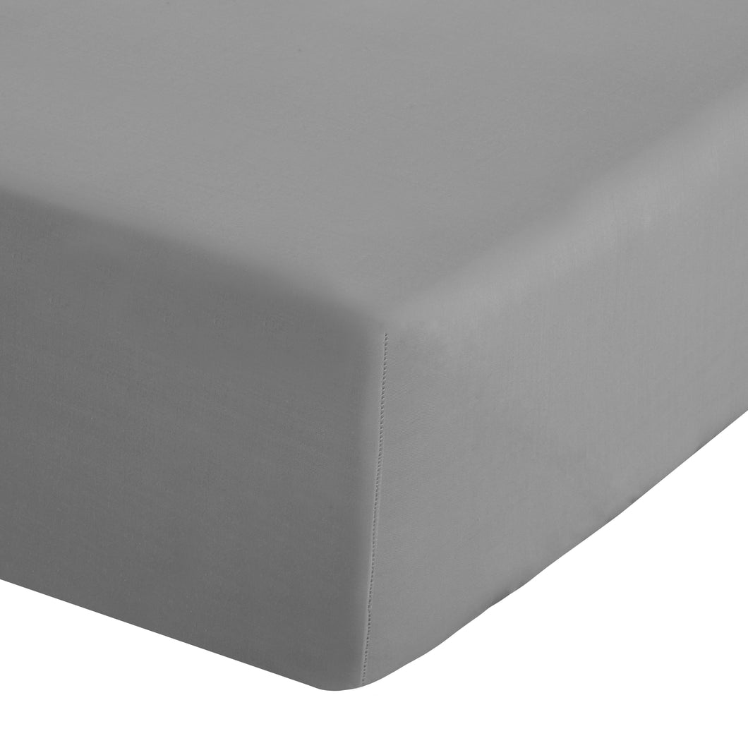 Easy Iron Percale Fitted Sheet - Grey
