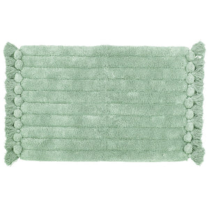 Ribbed Tassel Bath Mat - Sage