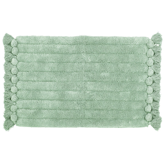 Ribbed Tassel Bath Mat - Sage