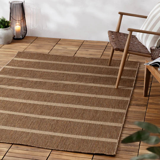 Tala Stripe Jute Effect Indoor/Outdoor Rug Natural