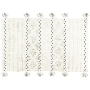 Tassel Diamond Bath Mat Charcoal/Ivory