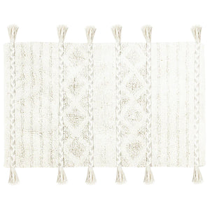 Tassel Diamond Bath Mat Natural/Ivory
