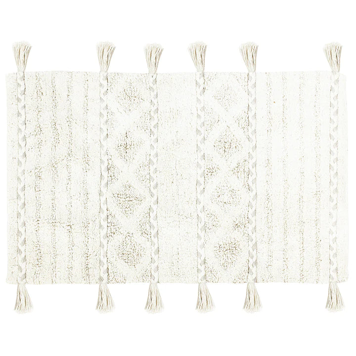 Tassel Diamond Bath Mat Natural/Ivory