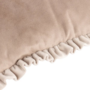 Tilly Velvet Bolster Cushion - Oyster/Lace