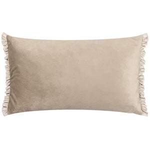 Tilly Velvet Bolster Cushion - Oyster/Lace