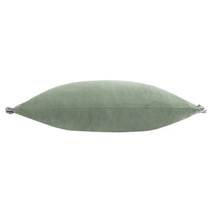 Tilly Velvet Bolster Cushion - Sage/Grey