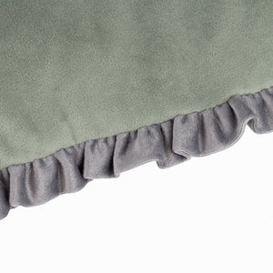 Tilly Velvet Bolster Cushion - Sage/Grey
