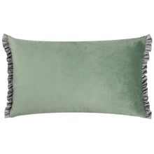 Load image into Gallery viewer, Tilly Velvet Bolster Cushion - Sage/Grey
