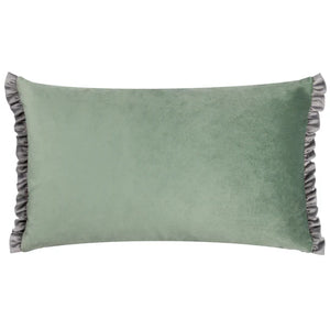 Tilly Velvet Bolster Cushion - Sage/Grey
