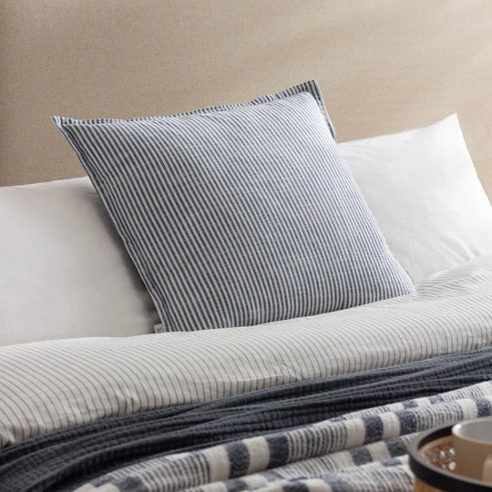 Truro Stripe Reversible Cushion - Skyline