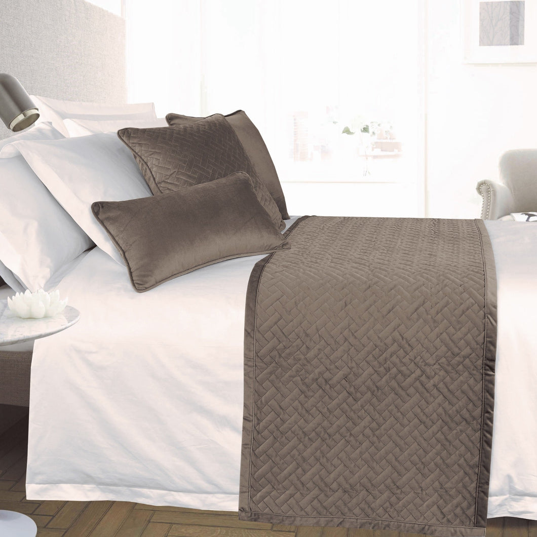 French Velvet Bed Runner - Taupe
