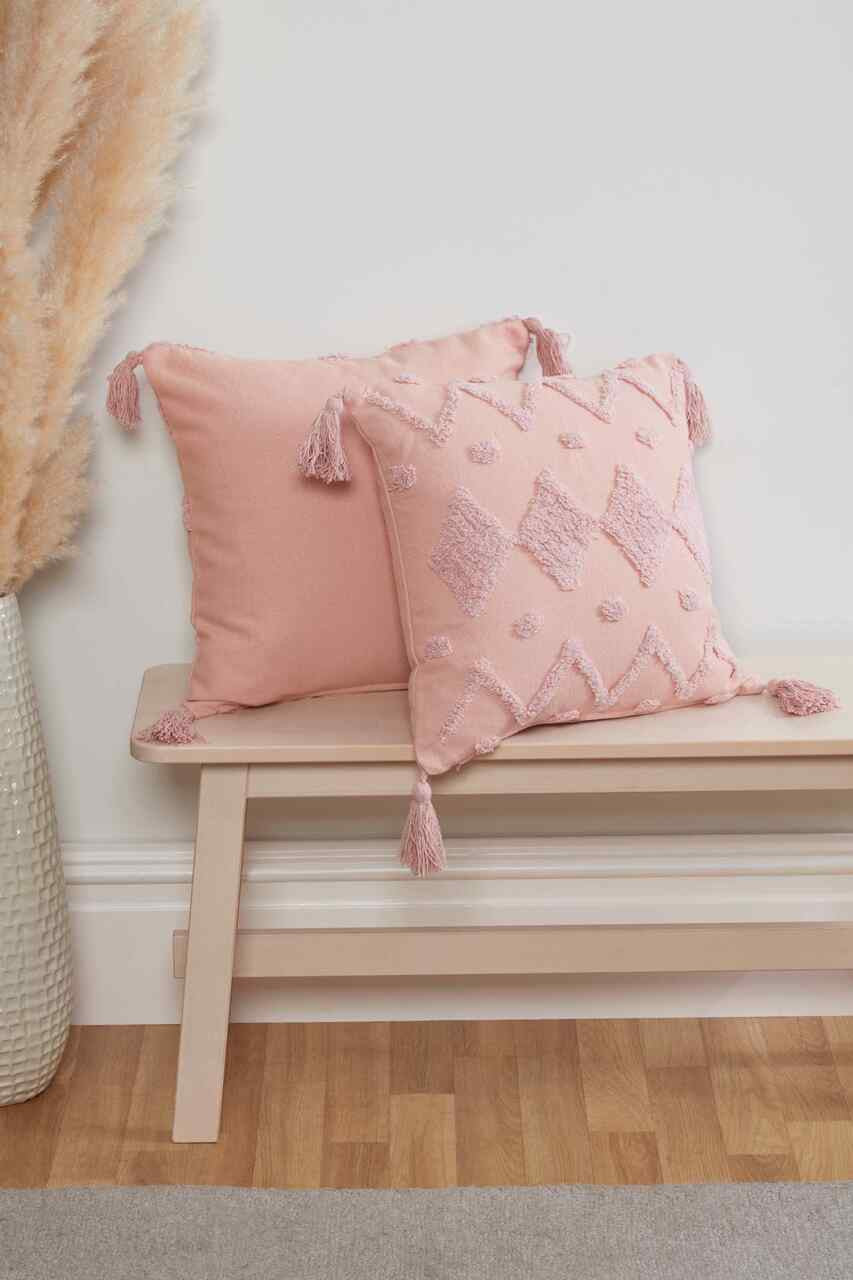 Juniper Tufted Cushion Cover - Blush