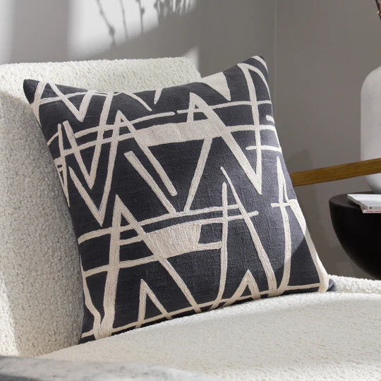 Vannes Embroidered Cushion Cover - Dusk