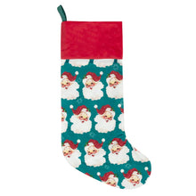 Load image into Gallery viewer, Vintage Santa Printed Velvet Christmas Stocking
