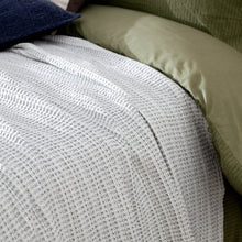 Load image into Gallery viewer, Waffle Textured 100% Cotton Bedspread - Dusk Blue
