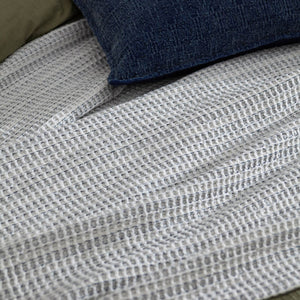 Waffle Textured 100% Cotton Bedspread - Dusk Blue