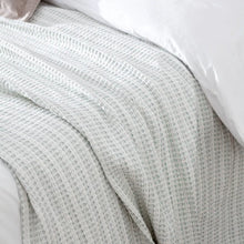 Load image into Gallery viewer, Waffle Textured 100% Cotton Bedspread - Eucalyptus
