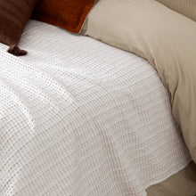 Load image into Gallery viewer, Waffle Textured 100% Cotton Bedspread - Natural
