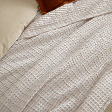 Load image into Gallery viewer, Waffle Textured 100% Cotton Bedspread - Natural
