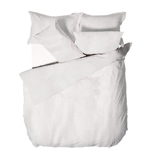 Waffle Textured 100% Cotton Duvet Cover Set White