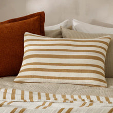 Load image into Gallery viewer, Woven Stripe Cotton Cushion Cinnamon
