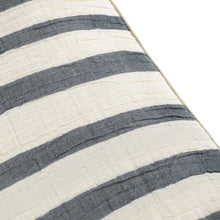 Load image into Gallery viewer, Woven Stripe Cotton Cushion Dusk Blue
