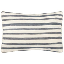 Load image into Gallery viewer, Woven Stripe Cotton Cushion Dusk Blue

