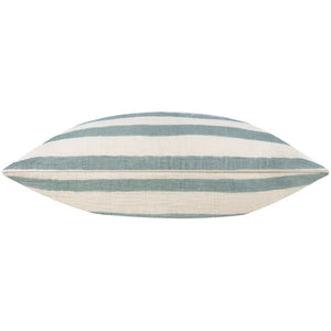 Woven Stripe Cotton Cushion Eucalyptus