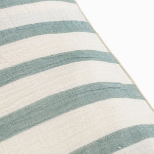 Woven Stripe Cotton Cushion Eucalyptus
