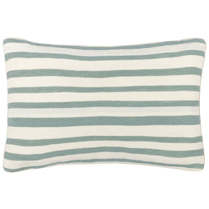 Woven Stripe Cotton Cushion Eucalyptus