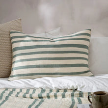 Load image into Gallery viewer, Woven Stripe Cotton Cushion Eucalyptus
