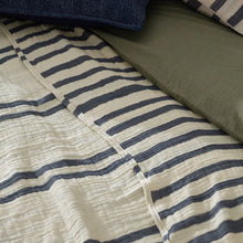 Load image into Gallery viewer, Woven Stripe 100% Cotton Bedspread Dusk Blue
