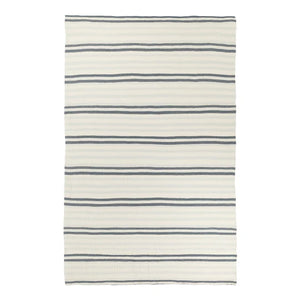 Woven Stripe 100% Cotton Bedspread Dusk Blue