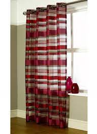 Como Red/Grey Striped Eyelet Voile Panel