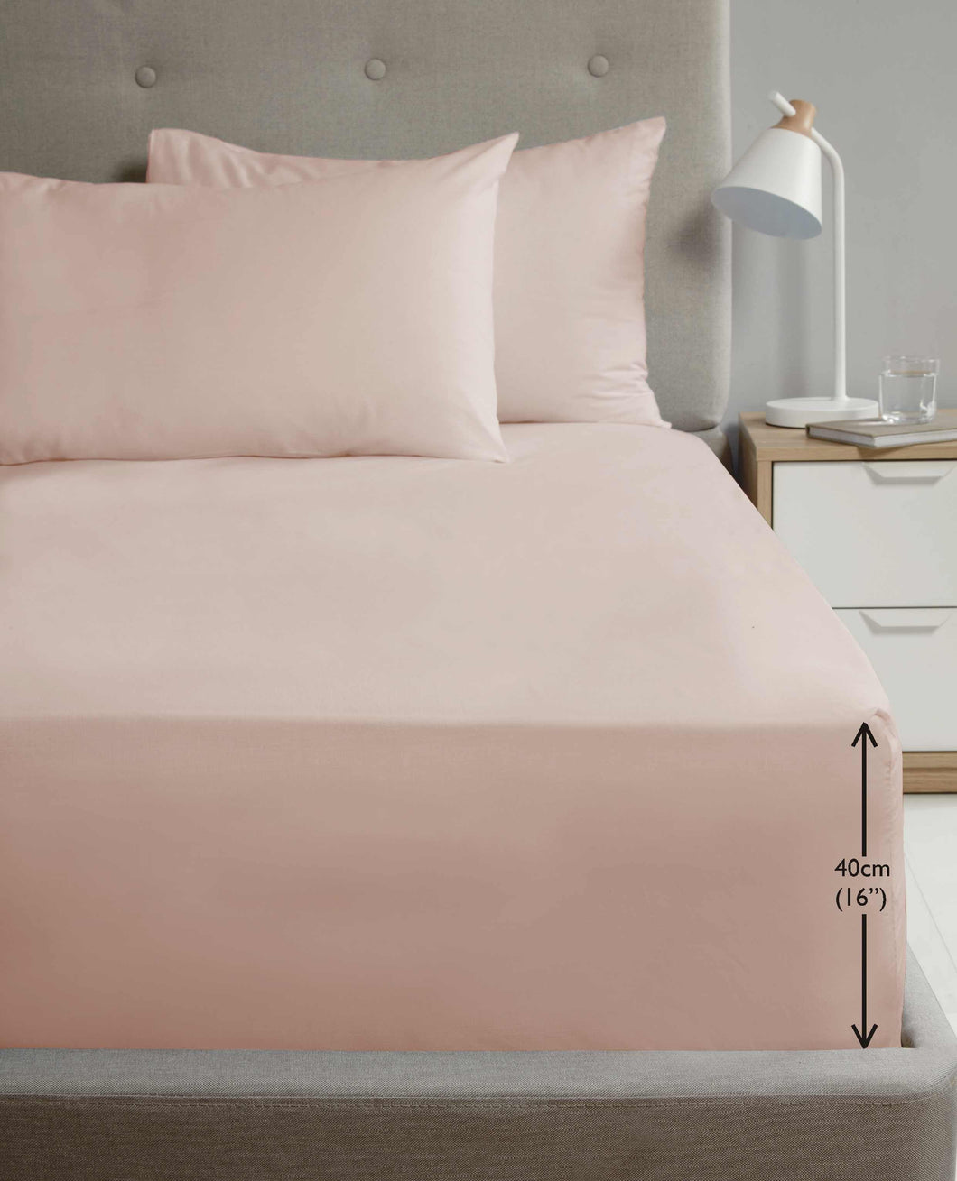 Extra Deep Fitted Sheet - Blush Pink