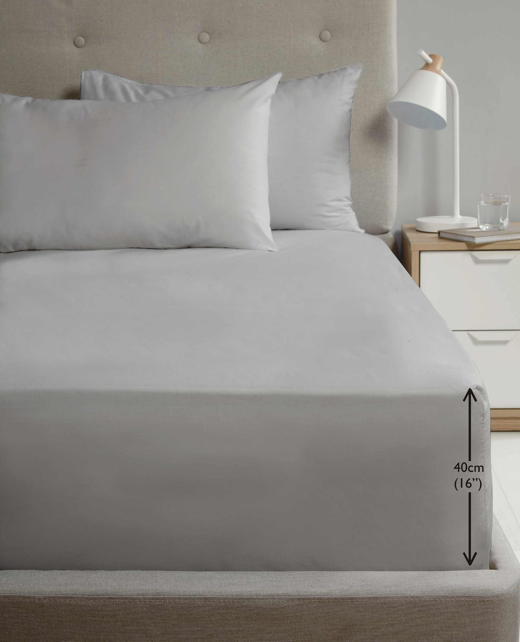 Extra Deep Fitted Sheet - Silver