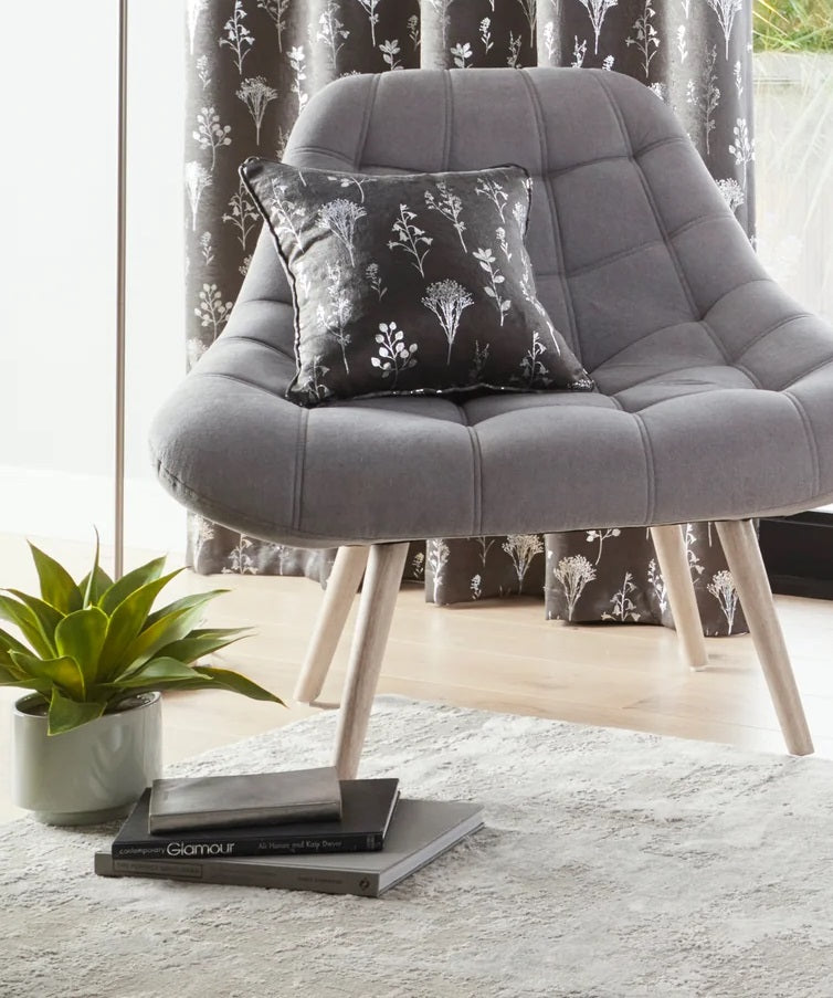 Fleur Charcoal Cushion Cover
