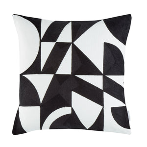 Graphic Geo Filled Cushion - Black