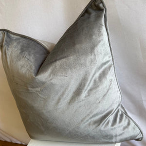 French velvet Silver Cushion Cover - Large