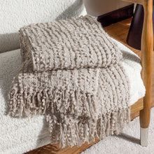 Load image into Gallery viewer, Bobble Woven Throw - Stone
