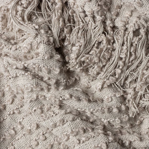 Bobble Woven Throw - Stone