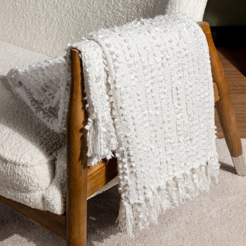 Bobble Woven Throw - Natural