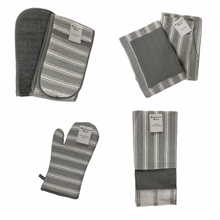 Load image into Gallery viewer, Grey Stripe 4 Piece Kitchen Bundle
