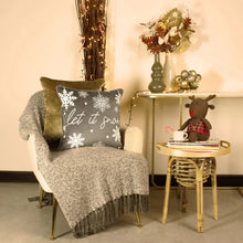 Load image into Gallery viewer, Let it Snow Velvet Cushion cover - Grey
