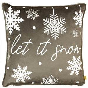 Let it Snow Velvet Cushion cover - Grey