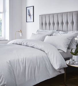 300TC Grey Satin Stripe Duvet Set