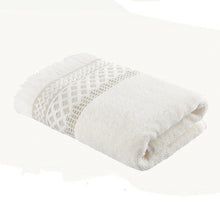 Load image into Gallery viewer, Diamond Fringe Natural Towel Range
