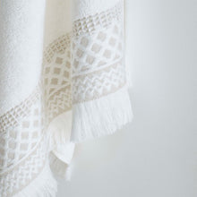 Load image into Gallery viewer, Diamond Fringe Natural Towel Range

