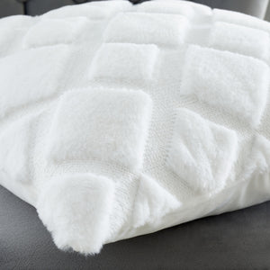 Cosy Diamond Filled Cushion - White