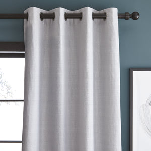 Textured Blackout Silver Eyelet Curtains